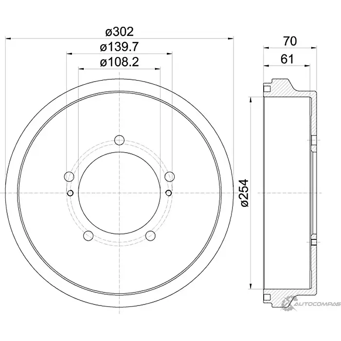 Тормозной барабан MINTEX 98100 0410 0 1 829243 98100 0410 MBD381