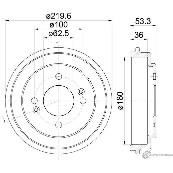 Тормозной барабан MINTEX 98100 0444 0 1 1424239958 RJUCXE MBD397