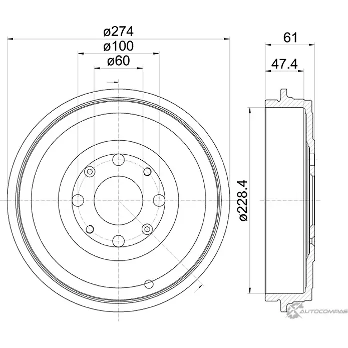 Тормозной барабан MINTEX MBD402 72Z4ZR 98100 0449 0 1 1424239963