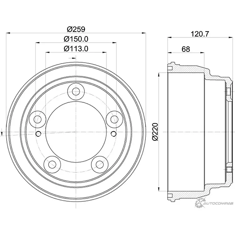 Тормозной барабан MINTEX MBD414 1437029433 05T3 TB