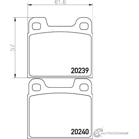Тормозные колодки дисковые, комплект MINTEX 20240 20 239 829298 MDB1089 изображение 0