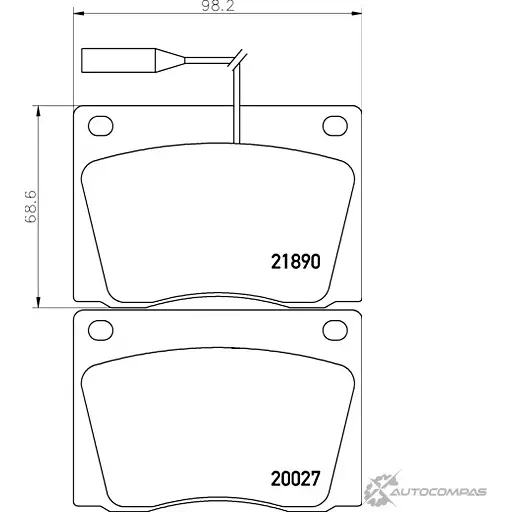 Тормозные колодки дисковые, комплект MINTEX 829620 2 0027 MDB1499 21890
