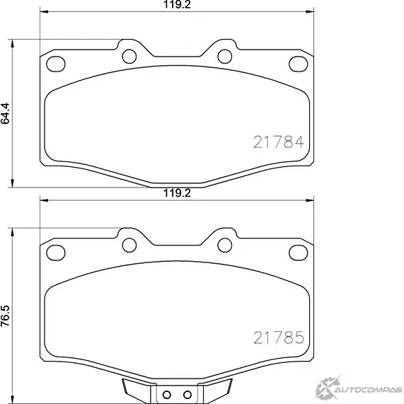 Тормозные колодки дисковые, комплект MINTEX MDB1514 21785 829635 2 1784 изображение 0