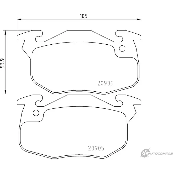 Тормозные колодки дисковые, комплект MINTEX 829640 20906 2090 5 MDB1519 изображение 0