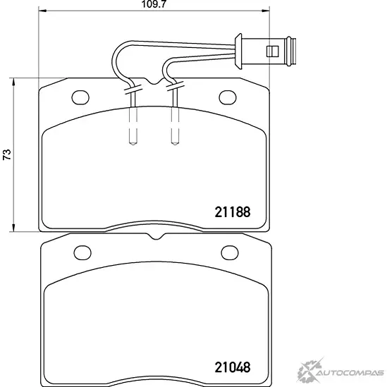 Тормозные колодки дисковые, комплект MINTEX 21188 MDB1524 829644 210 48 изображение 0