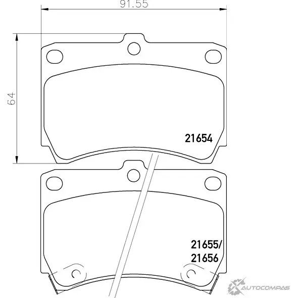 Тормозные колодки дисковые, комплект MINTEX 2165 4 829649 MDB1530 21655