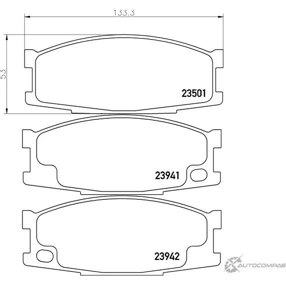 Тормозные колодки дисковые, комплект MINTEX 2350 1 830051 MDB2028 23941