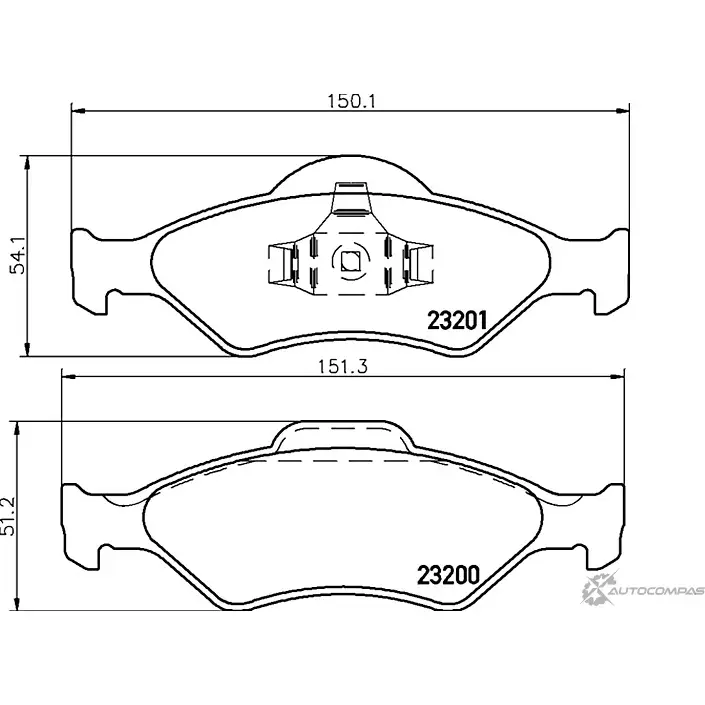 Тормозные колодки дисковые, комплект MINTEX 830075 2 3200 MDB2059 23201