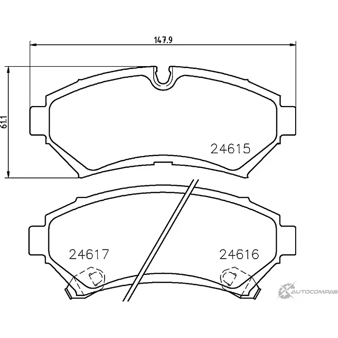Тормозные колодки дисковые, комплект MINTEX MDB2141 2 4615 830138 24616