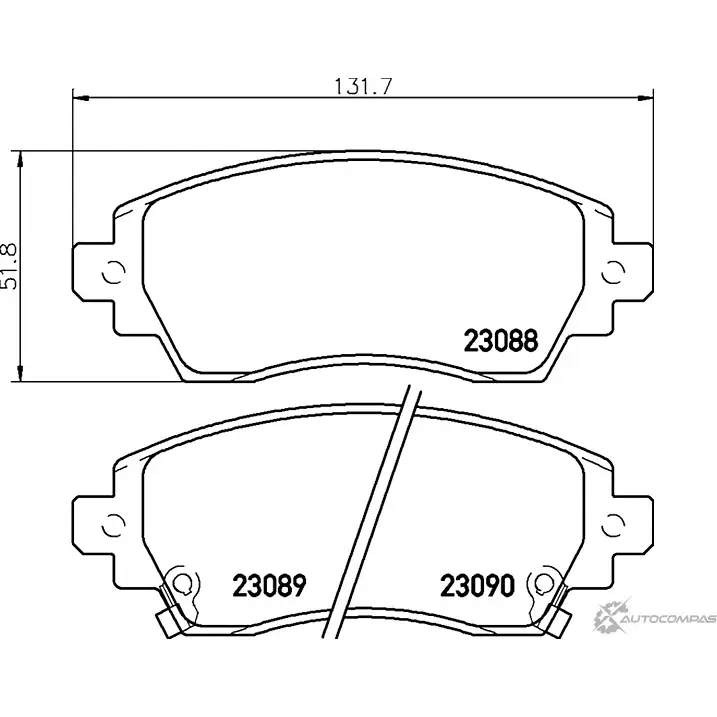 Тормозные колодки дисковые, комплект MINTEX 23089 830168 2308 8 MDB2173 изображение 0