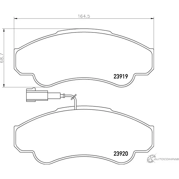 Тормозные колодки дисковые, комплект MINTEX 23920 830293 MDB2329 2 3919