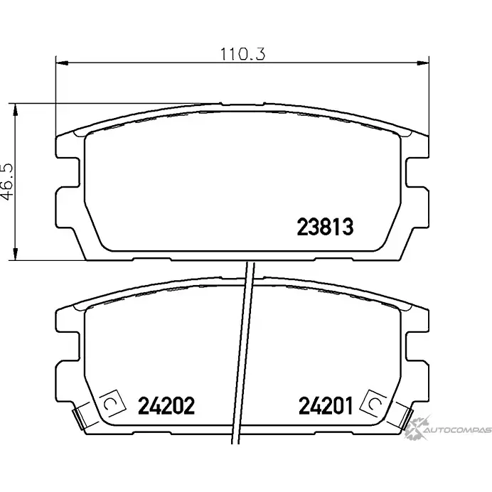 Тормозные колодки дисковые, комплект MINTEX 24201 MDB2665 830487 2 3813 изображение 0
