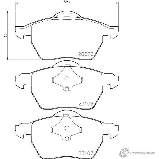 Тормозные колодки дисковые, комплект MINTEX 23106 830498 MDB2676 20 676 изображение 0