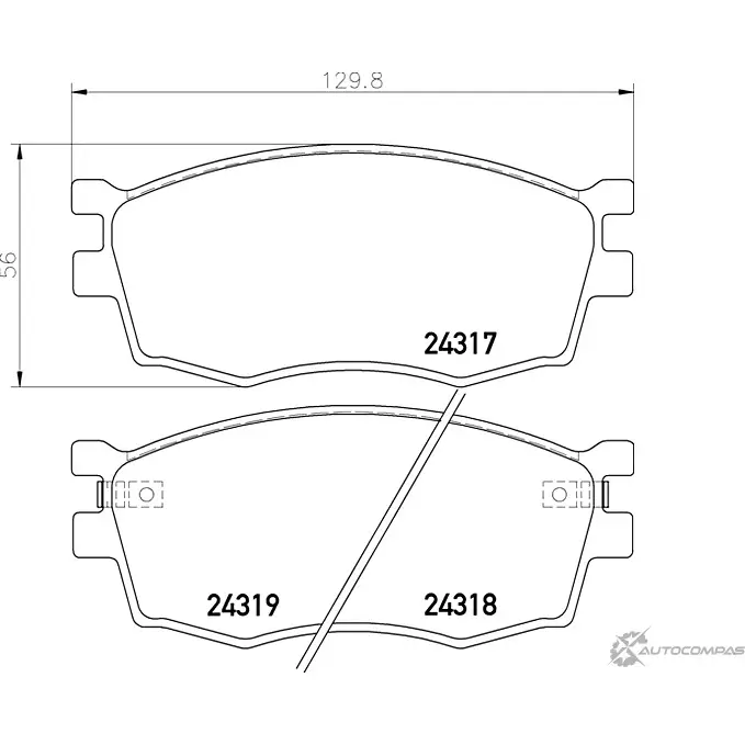 Тормозные колодки дисковые, комплект MINTEX MDB2733 2431 7 830553 24318