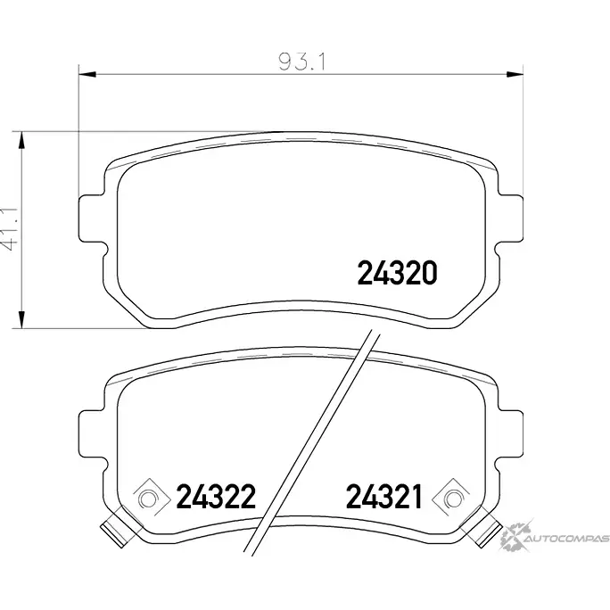 Тормозные колодки дисковые, комплект MINTEX 830554 24321 24 320 MDB2734