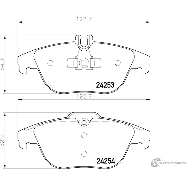 Тормозные колодки дисковые, комплект MINTEX 830641 MDB2845 24254 2 4253