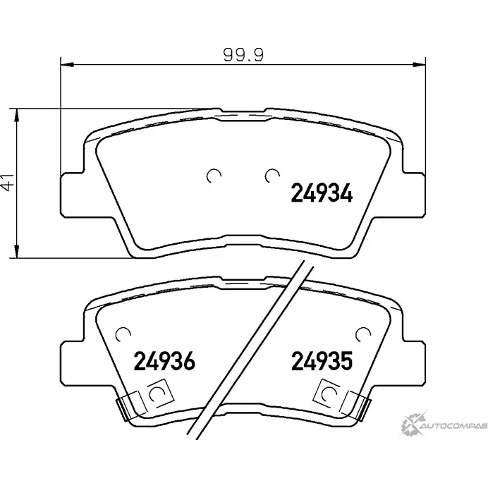 Тормозные колодки дисковые, комплект MINTEX 24923 155 1 5 24923 155 1 5 MDB3027 830797