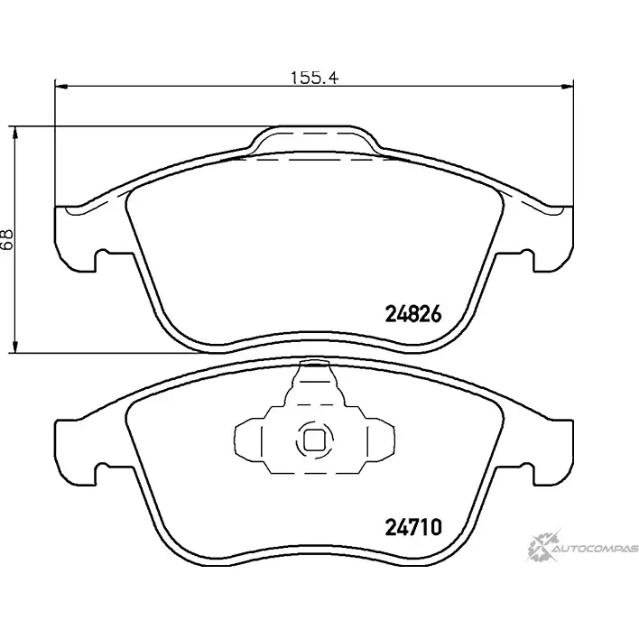 Тормозные колодки дисковые, комплект MINTEX 24 710 MDB3068 24826 830832