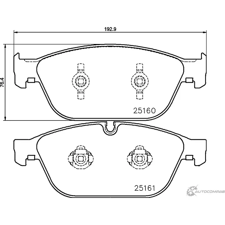 Тормозные колодки дисковые, комплект MINTEX 25160 25161 MDB3085 830847 изображение 0