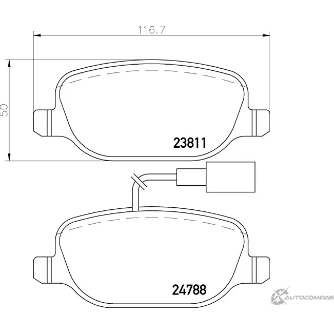 Тормозные колодки дисковые, комплект MINTEX MDB3125 830884 23811 178 1 5 23811