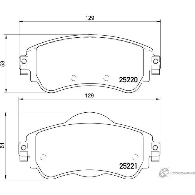Тормозные колодки дисковые, комплект MINTEX 252 20 25221 MDB3174 830921