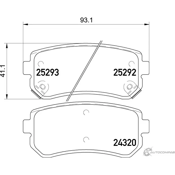 Тормозные колодки дисковые, комплект MINTEX 830964 243 20 25292 MDB3232 изображение 0
