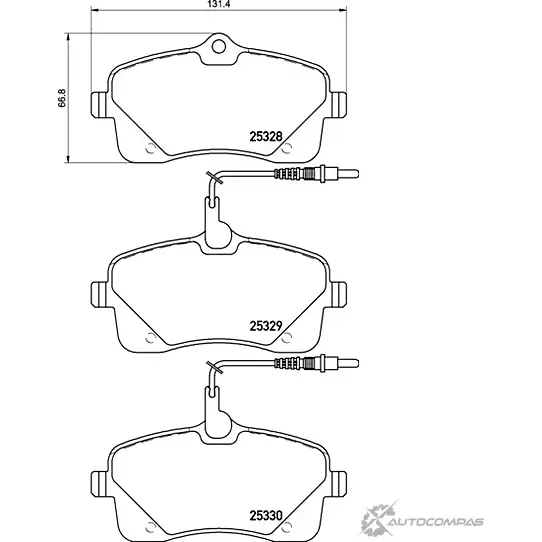 Тормозные колодки дисковые, комплект MINTEX MDB3238 830969 2532 8 25329 изображение 0