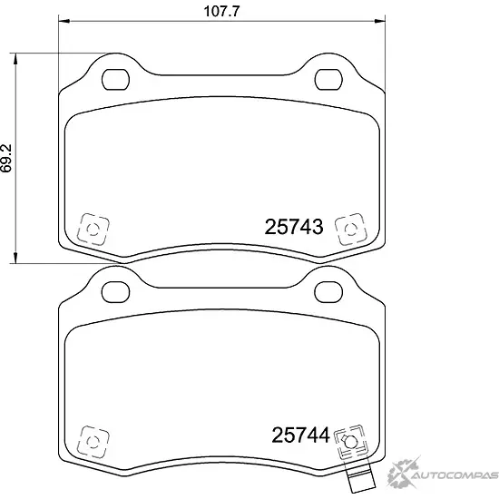 Тормозные колодки дисковые, комплект MINTEX 831072 MDB3381 25744 25 743
