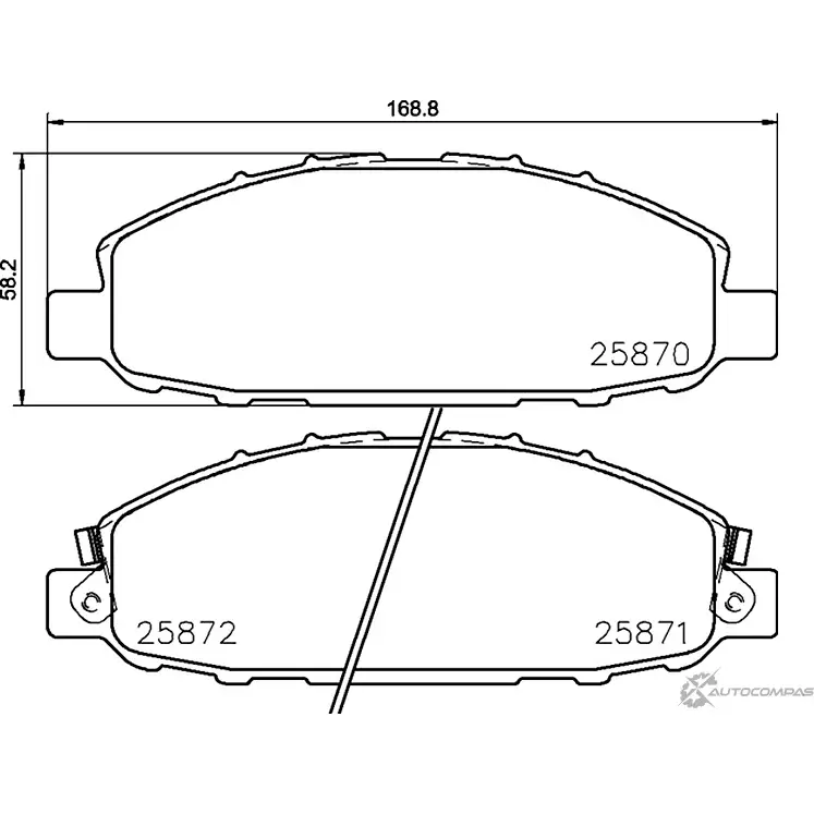 Тормозные колодки дисковые, комплект MINTEX 831108 MDB3428 2587 0 25871