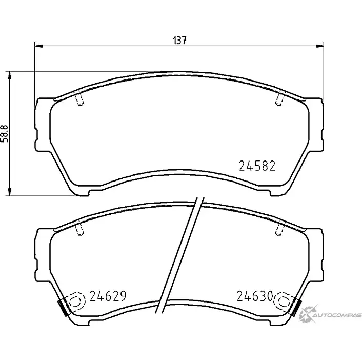 Тормозные колодки дисковые, комплект MINTEX MDB3441 2 4582 24629 831116
