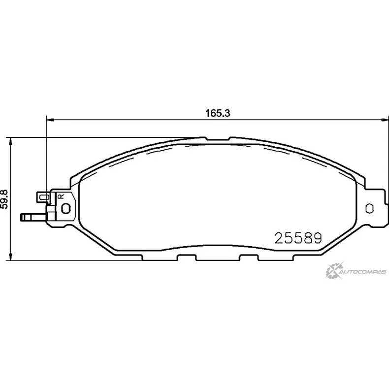 Тормозные колодки дисковые, комплект MINTEX MDB3708 FR8SVO 2558 9 831123