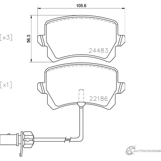 Тормозные колодки дисковые, комплект MINTEX MDB3777 2 2186 831172 24483 изображение 0