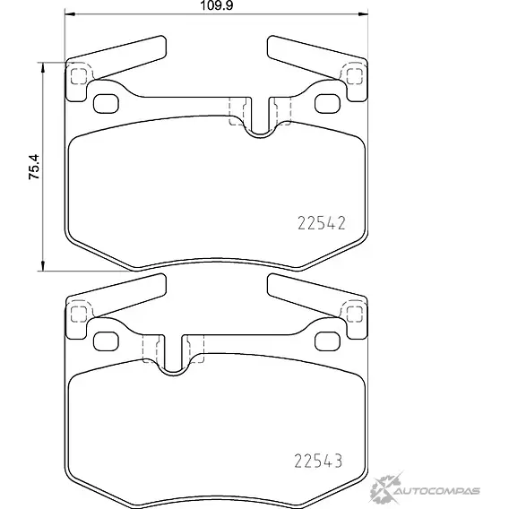 Тормозные колодки дисковые, комплект MINTEX 831192 225 42 22543 MDB3802 изображение 0