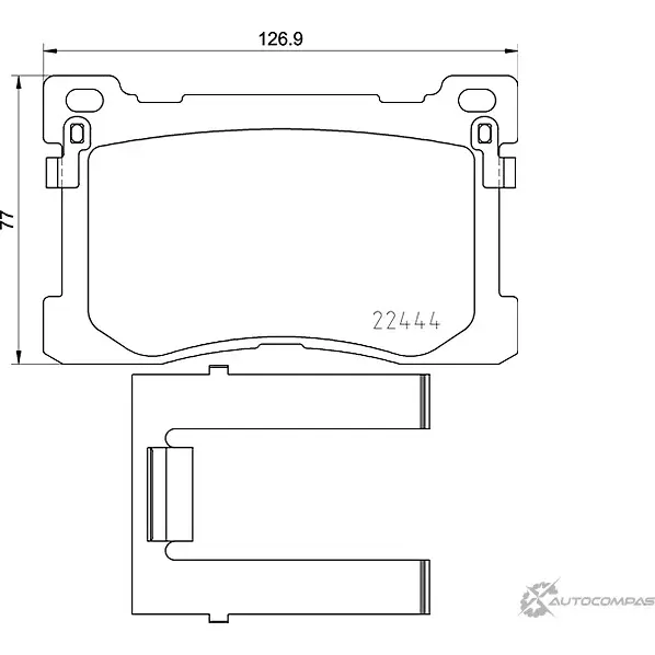 Тормозные колодки дисковые, комплект MINTEX 224 44 831195 I1Z19 MDB3809