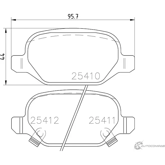 Тормозные колодки дисковые, комплект MINTEX 236 01 MDB3813 831197 25411 изображение 0