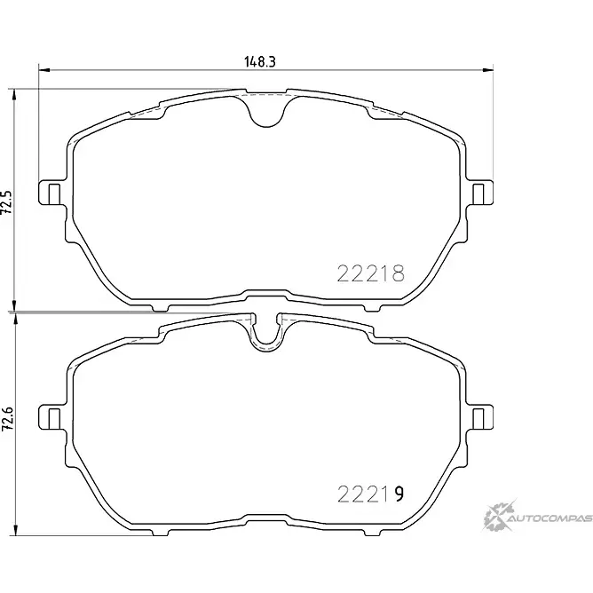 Тормозные колодки дисковые, комплект MINTEX 22218 185 1 5 831223 22218 MDB3847