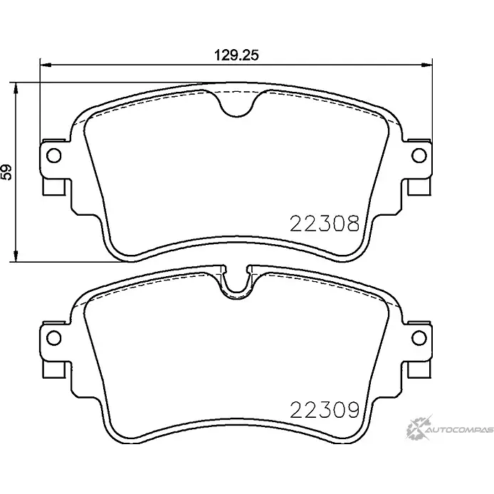 Тормозные колодки дисковые, комплект MINTEX 223 08 831224 MDB3850 22309 изображение 0