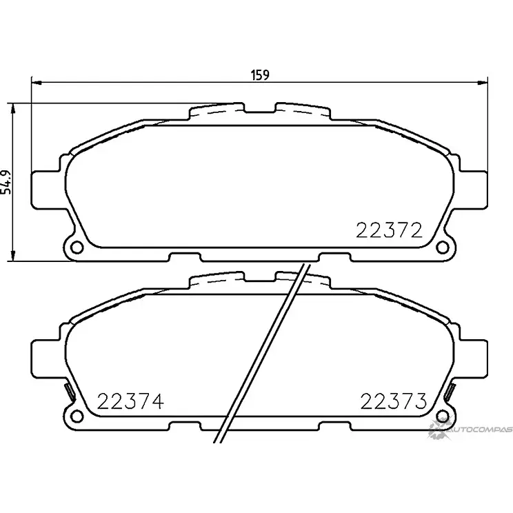Тормозные колодки дисковые, комплект MINTEX 22 372 MDB3872 831235 22373