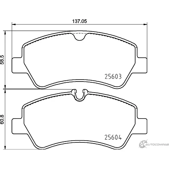 Тормозные колодки дисковые, комплект MINTEX 25604 MDB3912 2560 3 831248