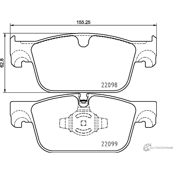 Тормозные колодки дисковые, комплект MINTEX 22099 MDB3938 2 2098 831262 изображение 0