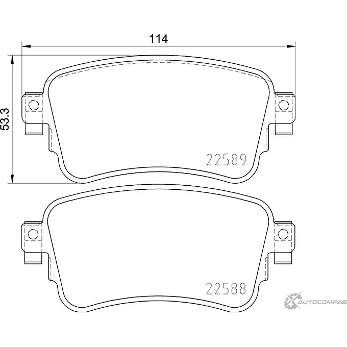 Тормозные колодки дисковые, комплект MINTEX 1437028993 3458 MO1 MDB3991