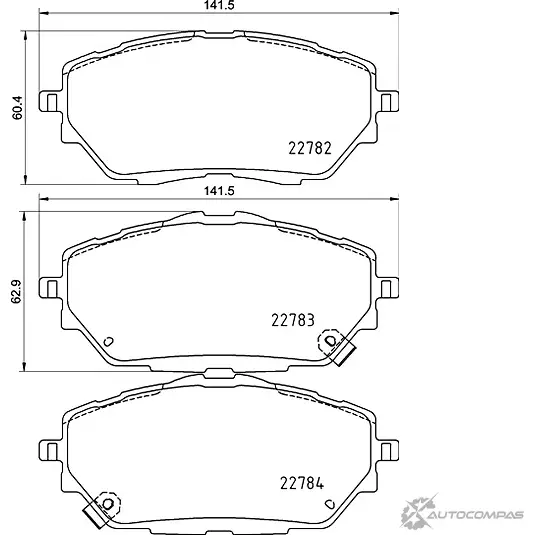 Тормозные колодки дисковые, комплект MINTEX 1437028994 MDB4014 CDPY6 V