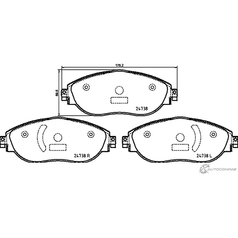 Тормозные колодки дисковые, комплект MINTEX NLPR8 MDB4051 1193684140 24738 200 8 5