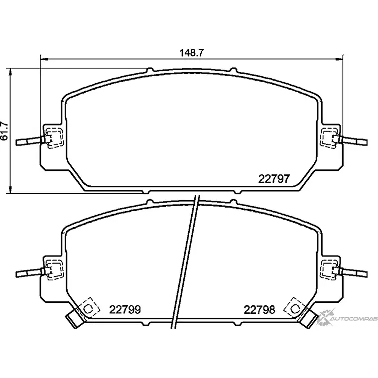 Тормозные колодки дисковые, комплект MINTEX AO8P NIQ MDB4054 1437029124 изображение 0
