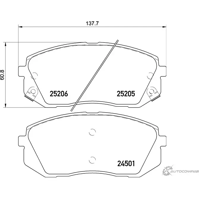 Тормозные колодки дисковые, комплект MINTEX 24 501 1193684141 MDB4060 25205 изображение 0