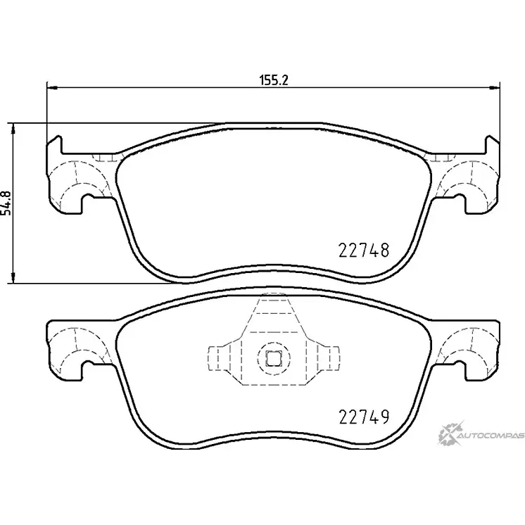 Тормозные колодки дисковые, комплект MINTEX MDB4104 1437028832 8V A1P