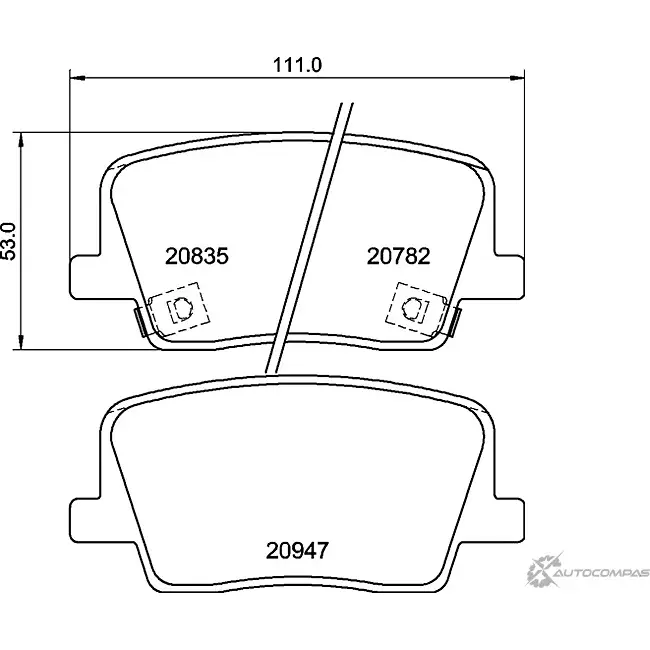 Тормозные колодки дисковые, комплект MINTEX MDB4131 VYXV W 1437029018