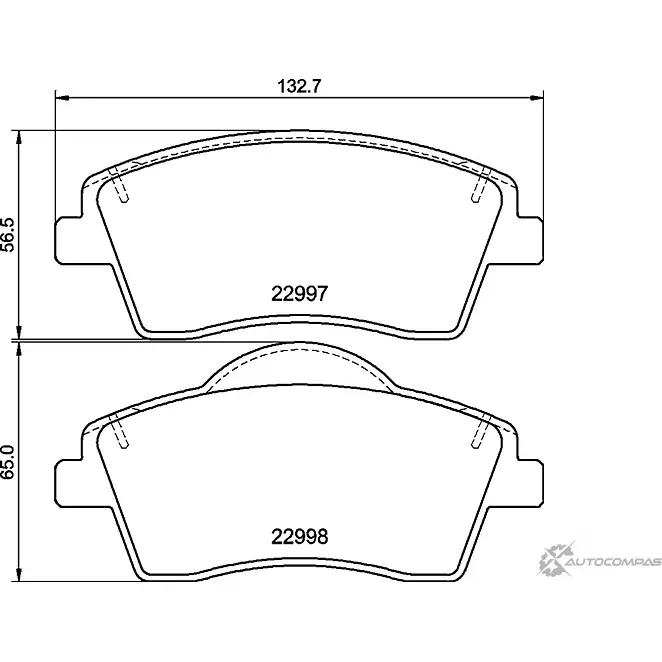 Тормозные колодки дисковые, комплект MINTEX MDB4135 XG41 6A 1437028870