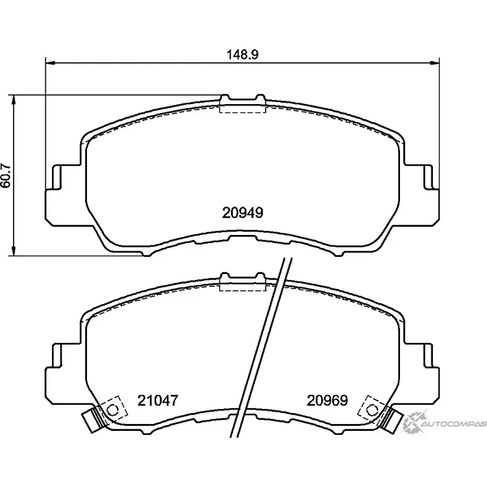 Тормозные колодки дисковые, комплект MINTEX MDB4143 B8JG6S K 1437028872