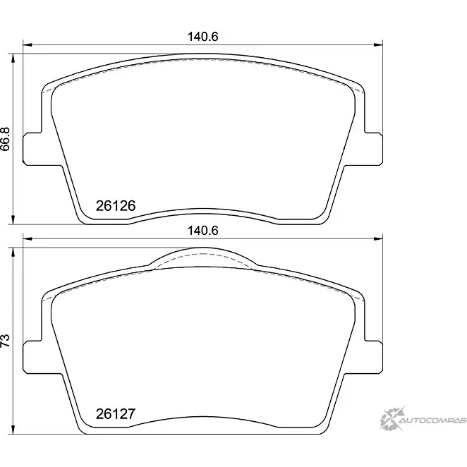 Тормозные колодки дисковые, комплект MINTEX 50 QSF42 1437028873 MDB4147 изображение 0